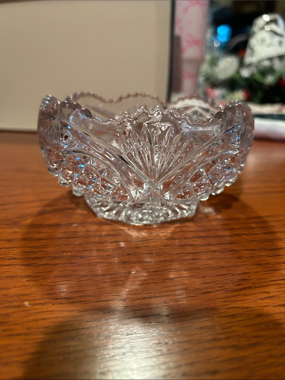Crystal Decorative Bowl - Clear Glass Home Accent